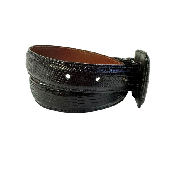 Genuine KLEINBERG SHERRILL Black Lizard Leather Women Belt Size S 29-30 main image 10